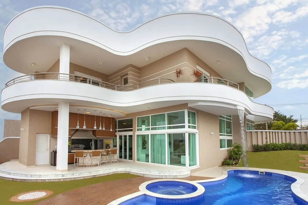 pintura-de-casa-moderna-com-piscina